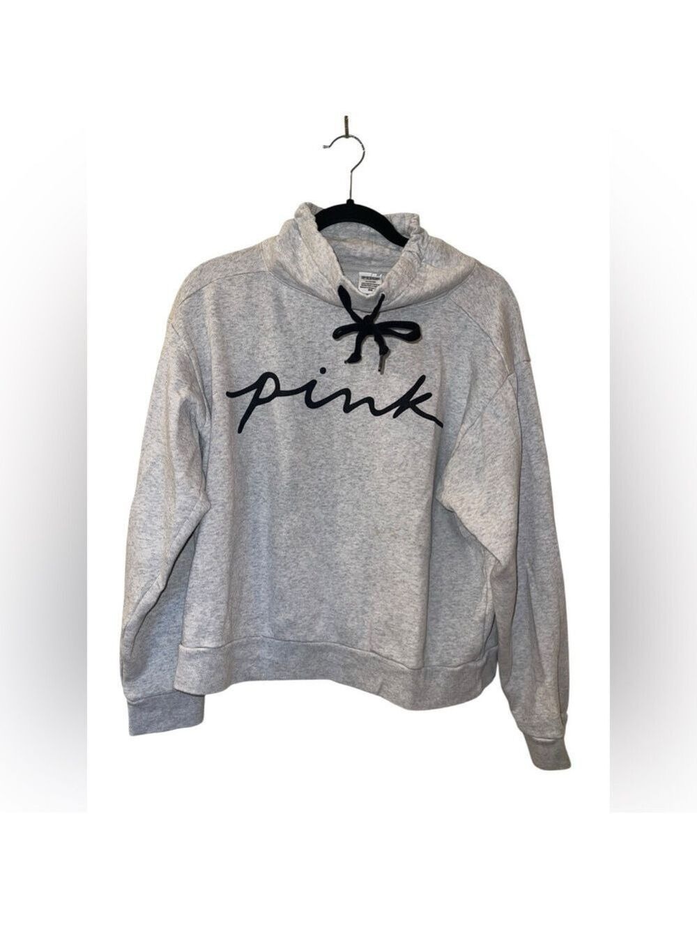 Victoria’s Secret Pink Women’s Gray Pullover Cowl Neck Gray Sweatshirt Medium